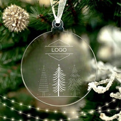 Custom Logo Acrylic Holiday Ornament (2.75"x2.75") - Design 1