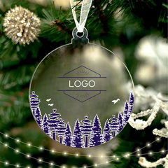 Custom Logo Acrylic Holiday Ornament (2.75"x2.75") - Design 2