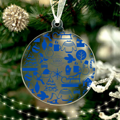 Custom Logo Acrylic Holiday Ornament (2.75"x2.75") - Design 3