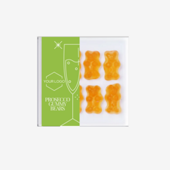 Custom Logo Branded Acrylic Candy Cube - Sour Prosecco Gummy Bears